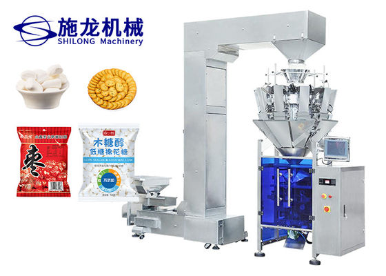 Biskuit Chips Pouch Multihead Weigher Packing Machine 600kg 10 Kepala